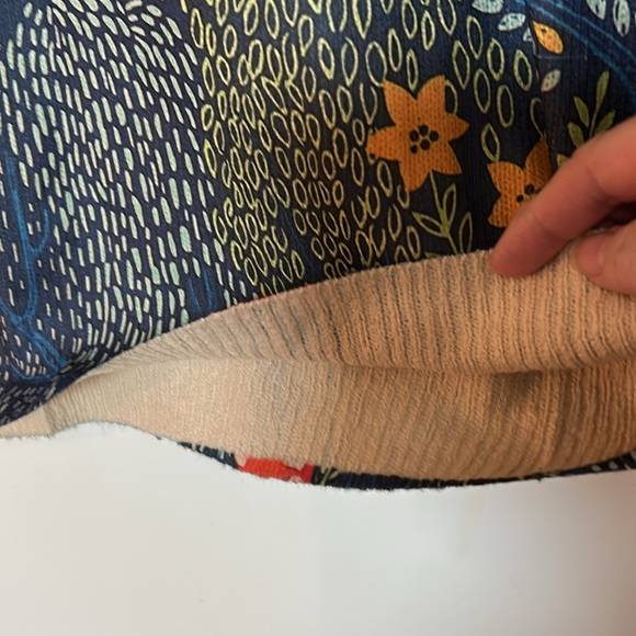 Fox Floral and Foliage Patterned Blue Neutral Anthropologie Sweater - Picture 8 of 10